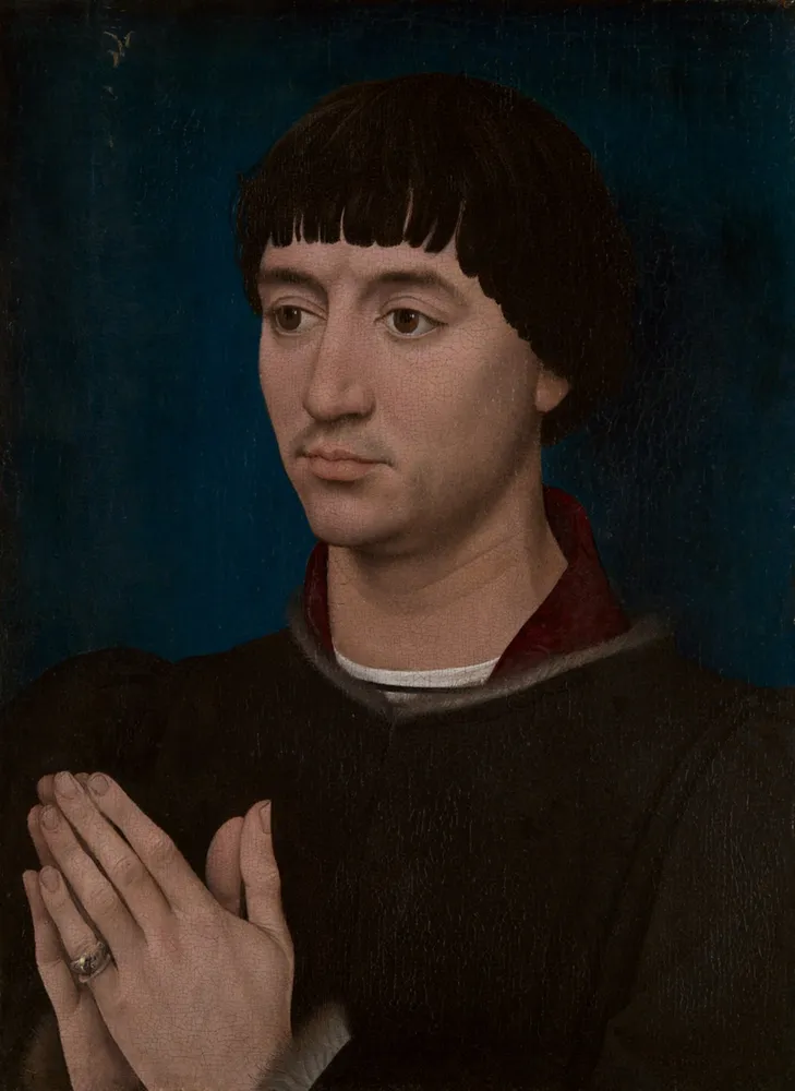 Portrait of Jean Gros (recto); Coat of Arms of Jean Gros (verso), by Rogier van der Weyden