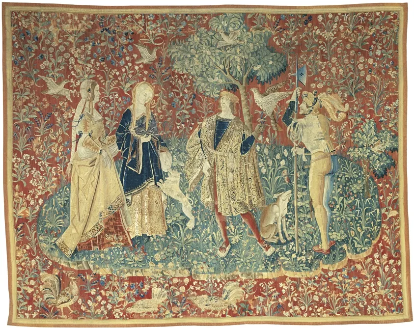 A Falconer with Two Ladies and a Foot Soldier, by Unknown artist