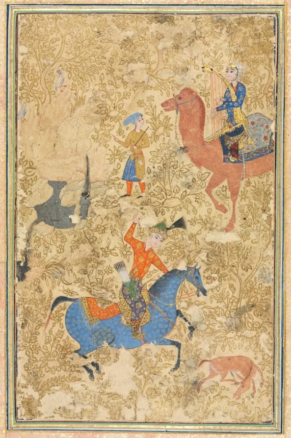 Bahram Gur and Azada, from a Shahnama (Book of Kings) of Firdausi (940–1019 or 1025), by Unknown artist