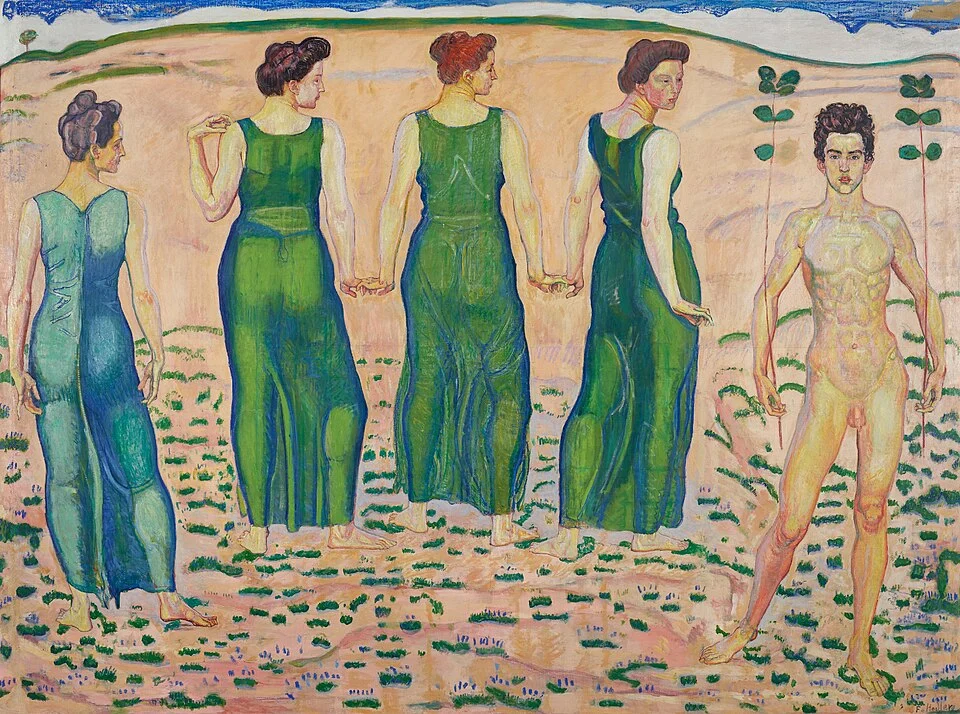 Youth Admired by the Woman, by Ferdinand Hodler