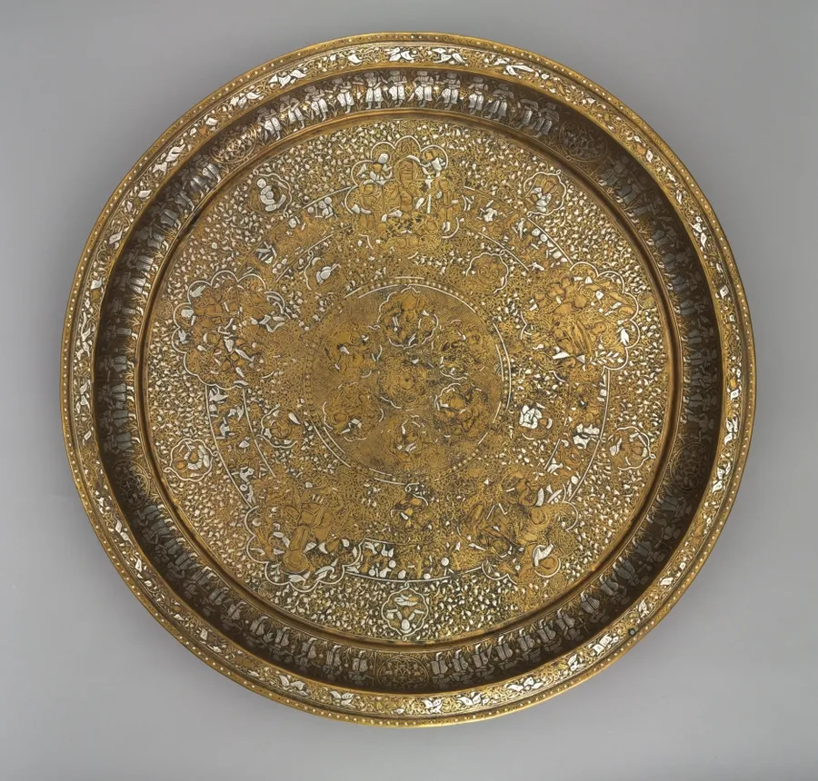 Tray Portraying Courtly Pleasures, by Unknown artist