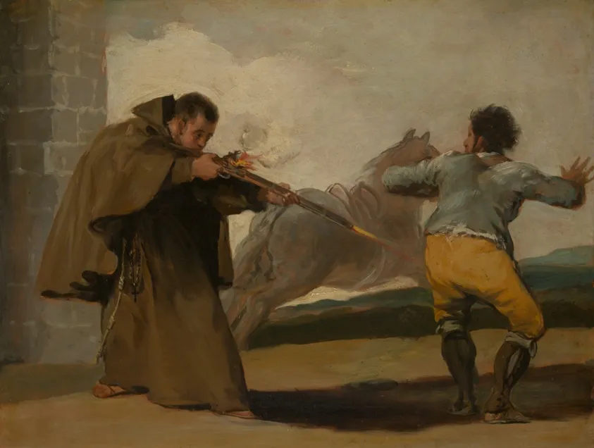 Friar Pedro Shoots El Maragato as His Horse Runs Off, by Francisco José de Goya y Lucientes