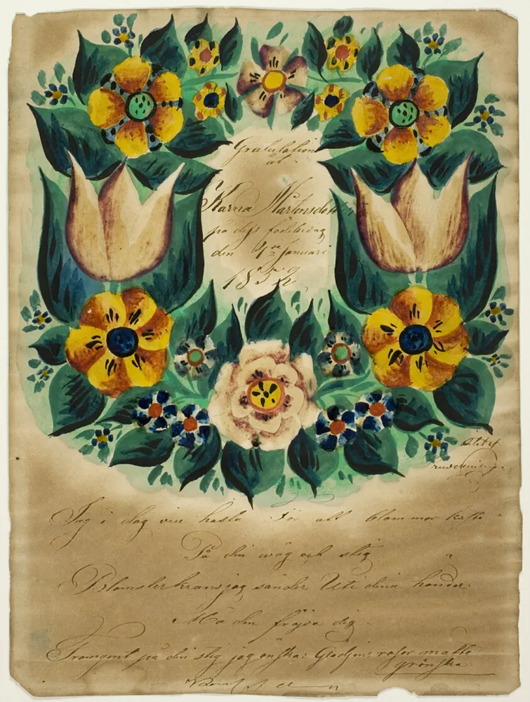 Letter of Congratulations to Karna Martensdottir, by Unknown artist