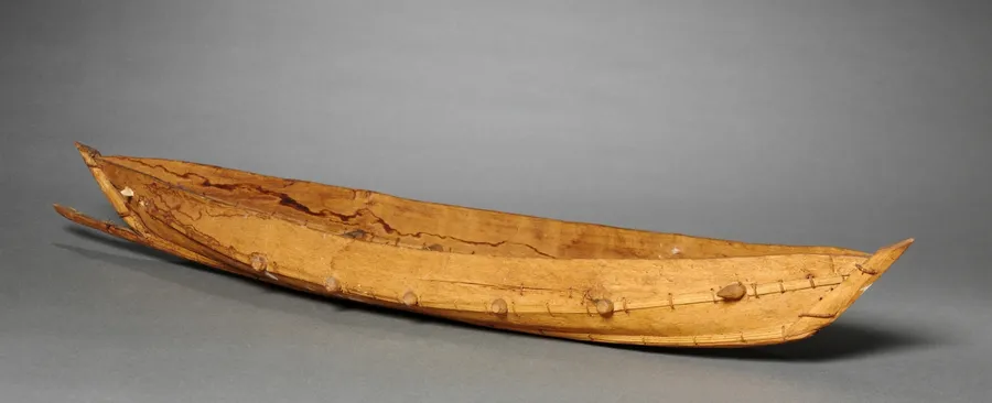Model Canoe and Paddles, by Unknown artist