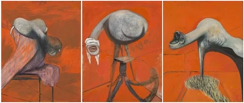 Three Studies for Figures at the Base of a Crucifixion, by Francis Bacon
