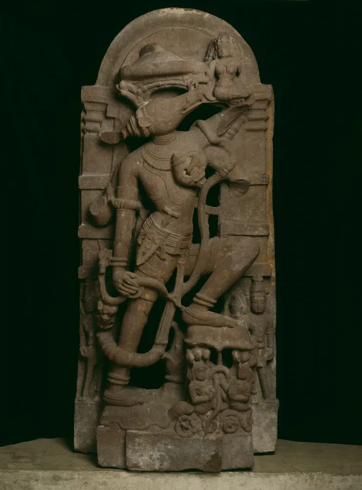 Boar Incarnation of God Vishnu (Varaha) Lifting the Earth Goddess Bhudevi, by Unknown artist