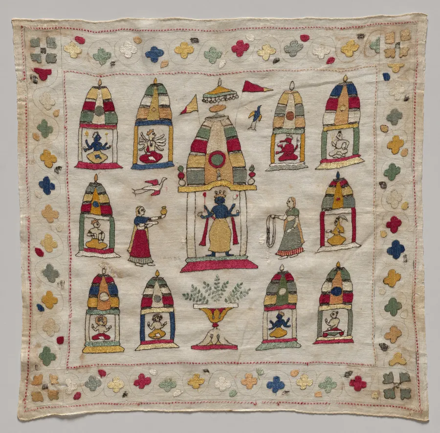 Rumal with Vishnu temple and subsidiary shrines, by Unknown artist