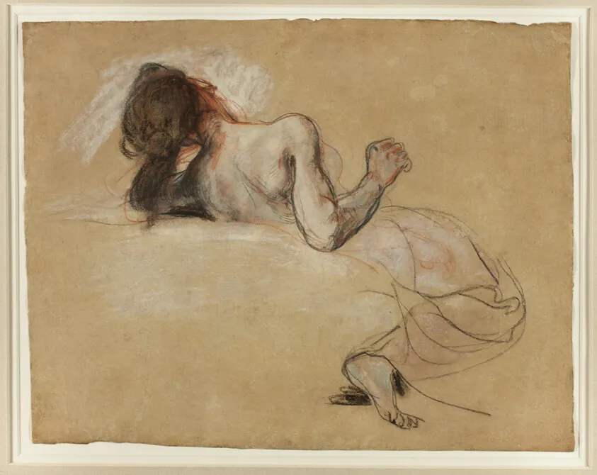 Crouching Woman, by Eugène Delacroix