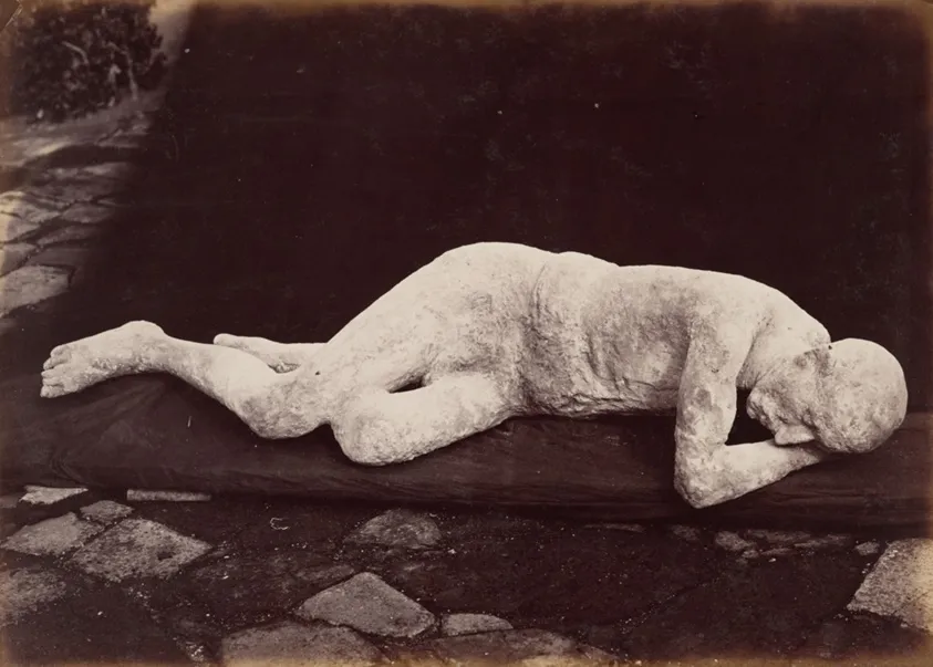 Plaster Cast of Body, Pompeii, by Giorgio Sommer