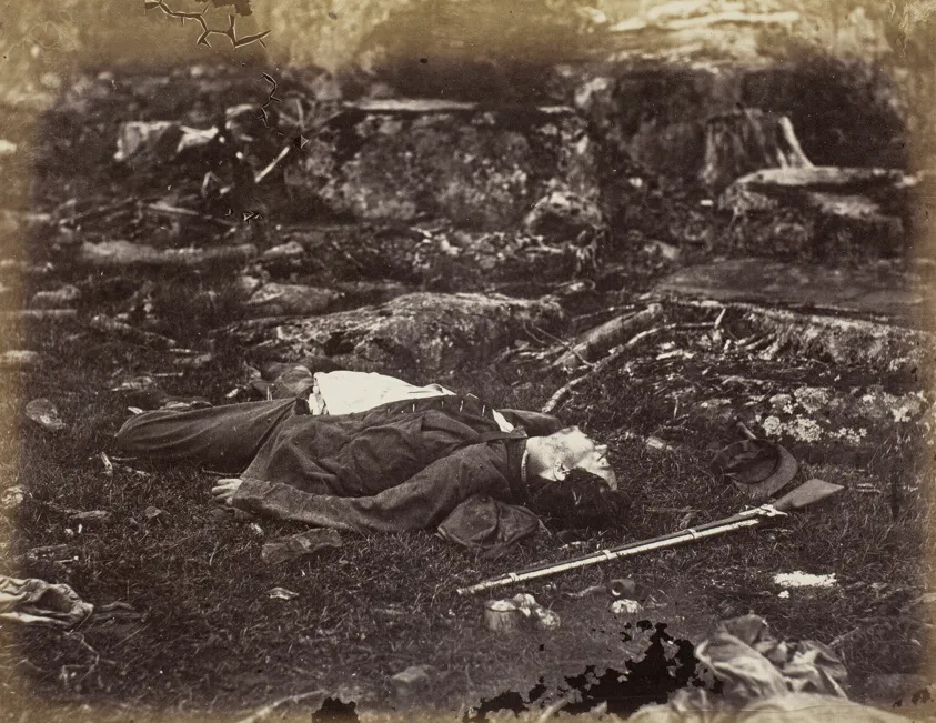 A Sharpshooter's Last Sleep, Gettysburg, Pennsylvania, by Alexander Gardner