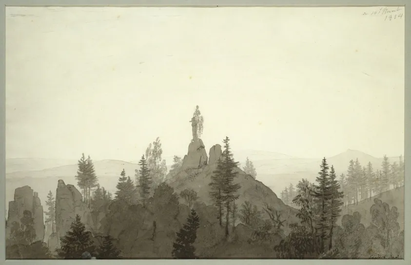 Statue of the Madonna in the Mountains, by Caspar David Friedrich