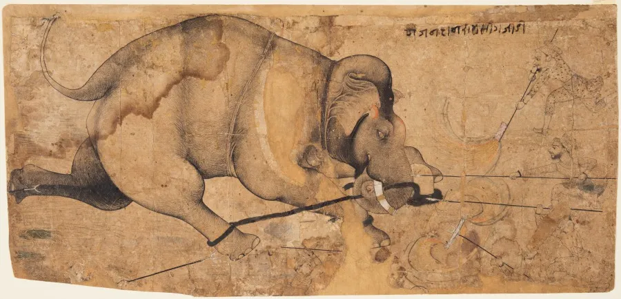 Rao Ram Singh I’s Elephant Gone Amok, by Unknown artist