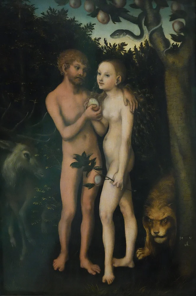Adam and Eve in Paradise, by Lucas Cranach the Elder