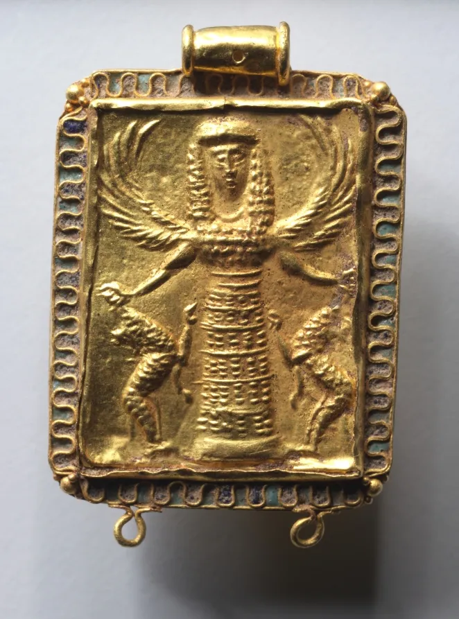 Daedalic Pendant with Potnia Theron (Mistress of Animals), by Unknown artist