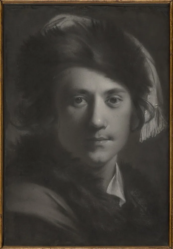 Self-Portrait in a Fur Cap, by Joseph Wright of Derby