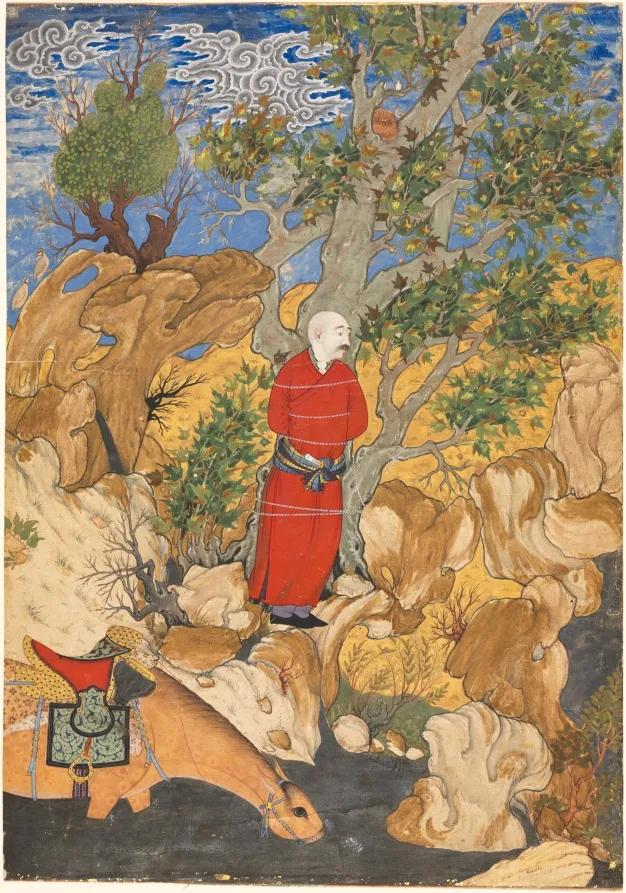 Aulad Tied to a Plane Tree, from a Shahnama by Firdausi, by Sadiqi Bek