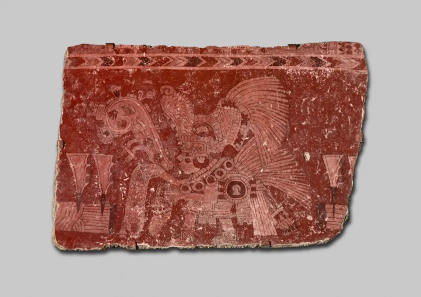 Mural Fragment Depicting a Maguey Bloodletting Ritual, by Teotihuacan