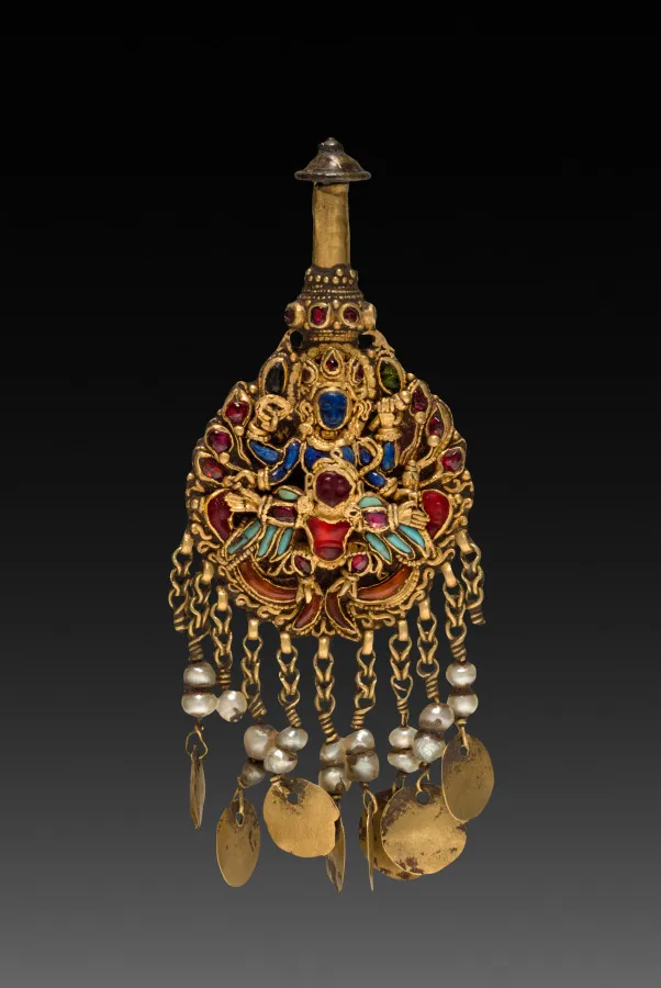 Earring with Vishnu Riding Garuda, by Unknown artist