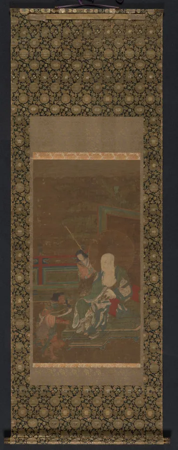 Seated Arhat with Two Attendants, by Unknown artist