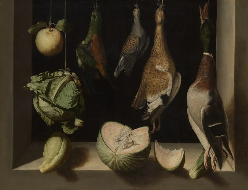 Still Life with Game Fowl, by Juan Sánchez Cotán
