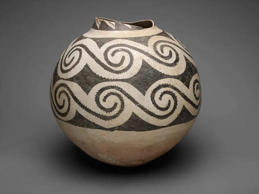 Storage Jar with Horizontal Bands of Interlocking Scrolls, by Ancestral Pueblo