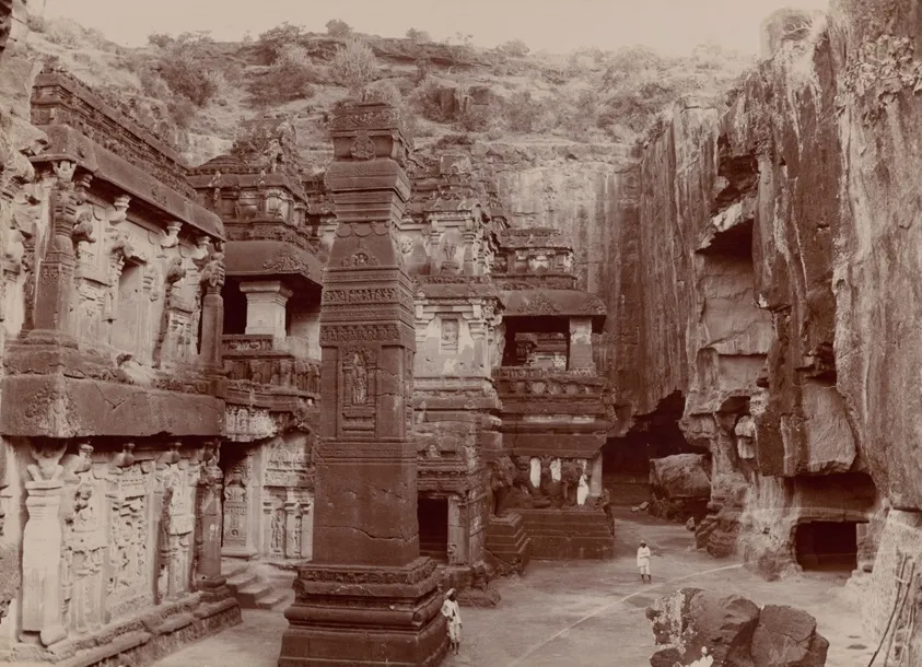 Khalias Rock-Hewn Temple, Ellora, by Raja Deen Dayal