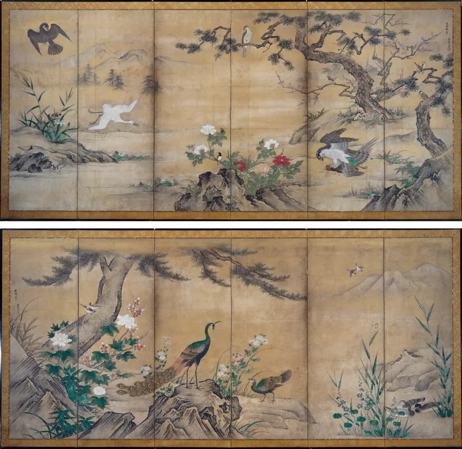 Birds and Flowers, by Kano Mitsunobu