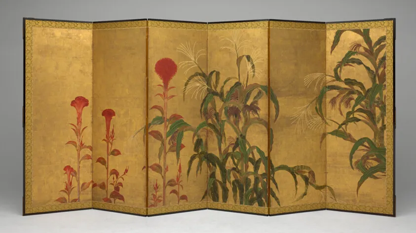 Maize and Cockscombs, by Unknown artist