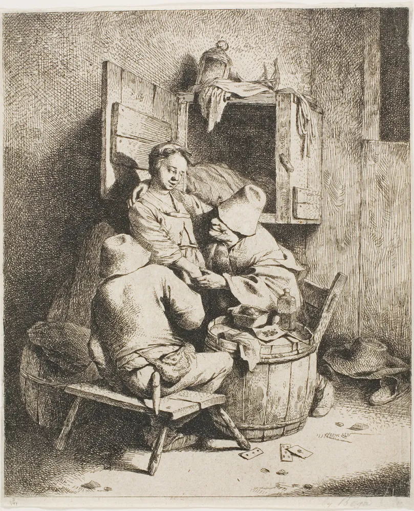 A Young Man Caressing the Young Hostess, by Cornelis Pietersz. Bega