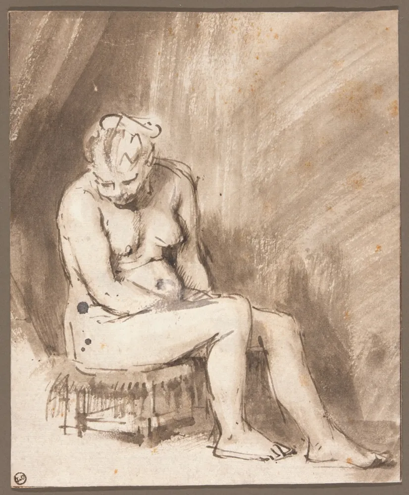 Seated Female Nude, by Rembrandt van Rijn