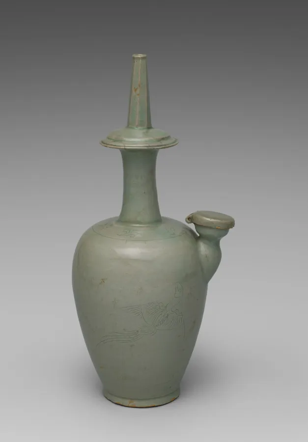 Water Ewer for Rituals (Kundika) with Incised Parrot Design, by Unknown artist