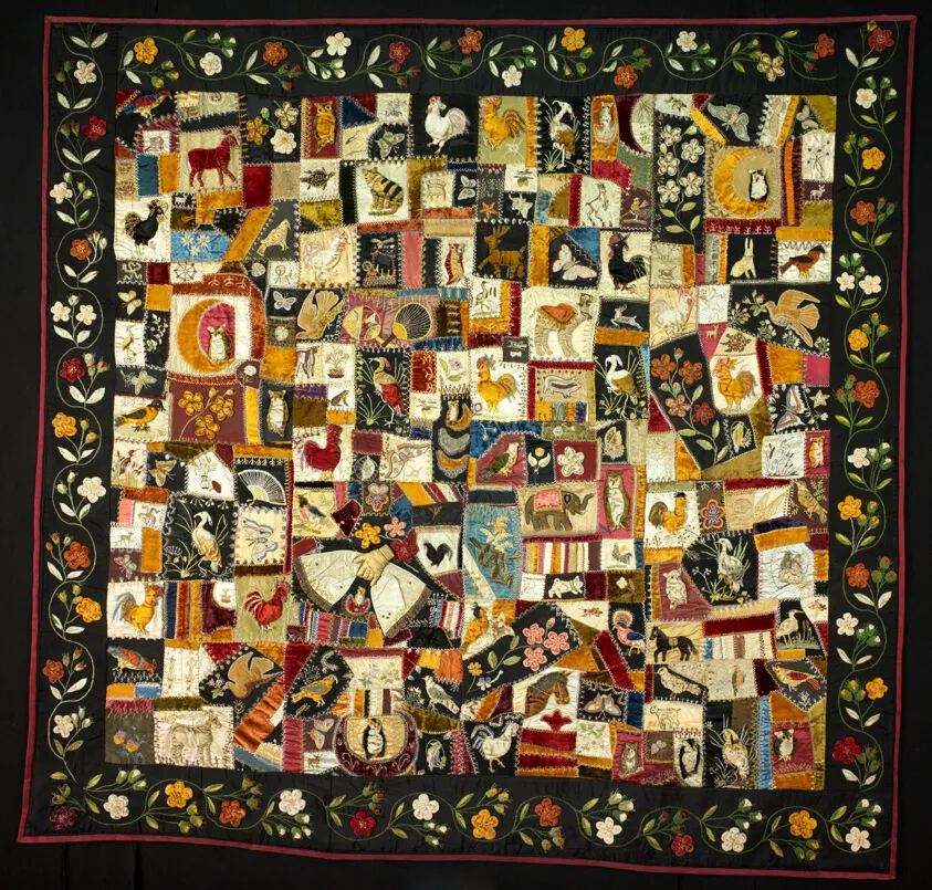 'Crazy Quilt' with Animals, by Florence Elizabeth Marvin