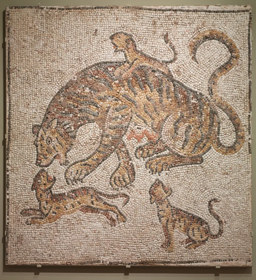 Mosaic of Tigress and Cubs, by Unknown artist
