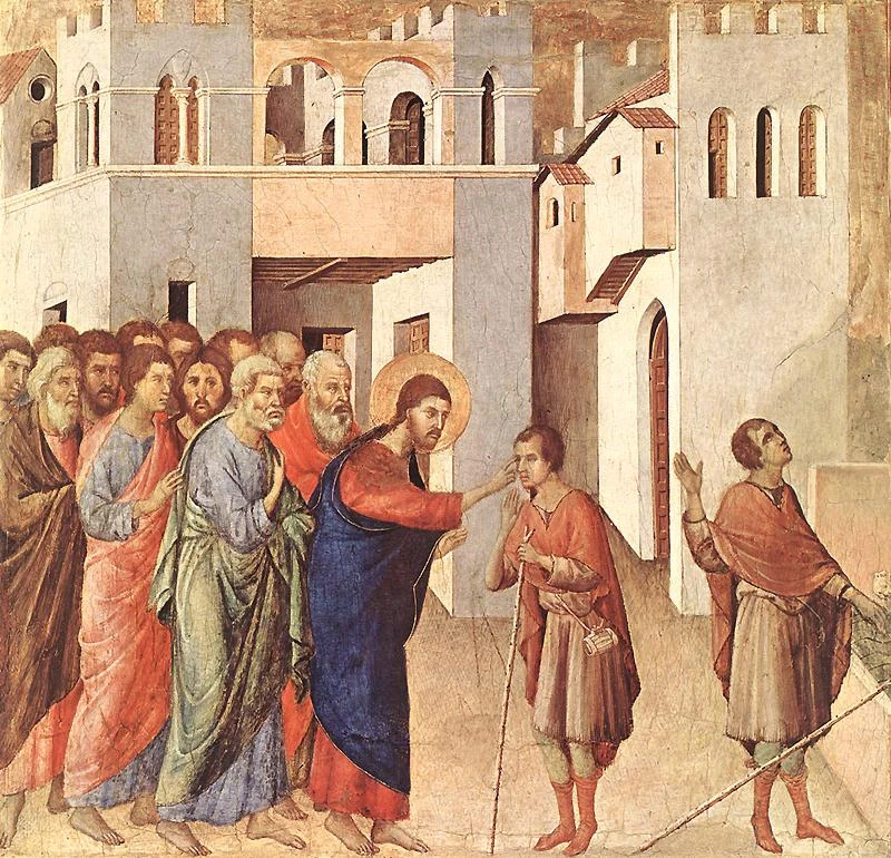 Christ Healing a Blind Man, by Duccio