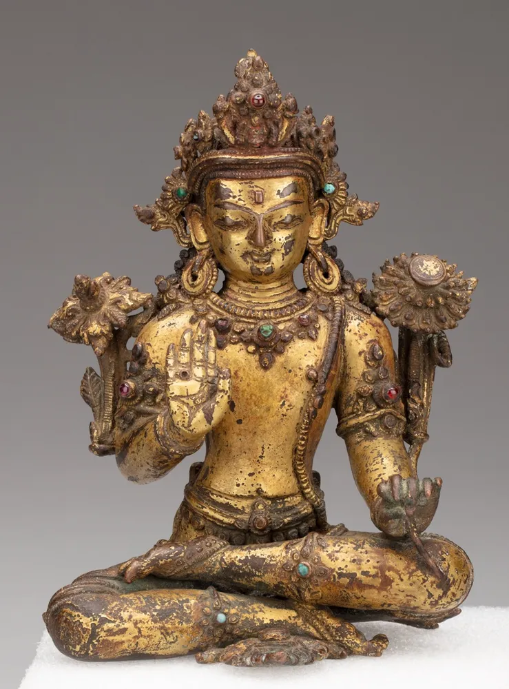 Bodhisattva Avalokiteshvara Seated with Hand in Gesture of Reassurance (Abhayamudra), by Unknown artist