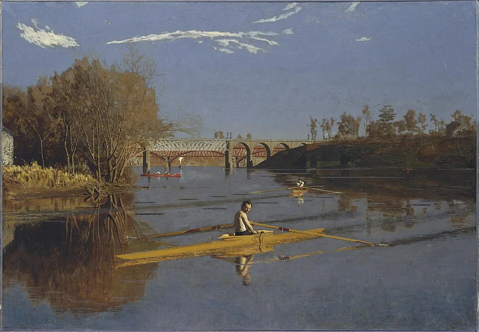 Max Schmitt in a Single Scull, by Thomas Eakins
